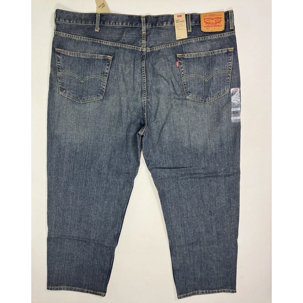 Levis 550 Jeans Mens 50x29 Relaxed Fit Tapered Leg Blue Denim NWT Big & Tall